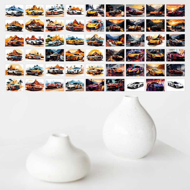 SAW Mini Vintage Car Prints Poster Wall Collage kit - Pack Of 54 | 4 x 6 Inches | Aesthetic Artwork Posters | Classic Retro Car Collage Kit for Room, Garage & Office |Antique Automobile Wall Art Décor - Image 5
