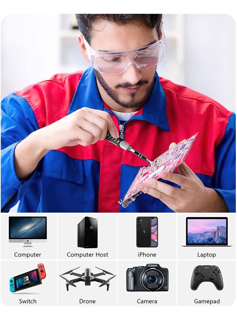 BORTONY Screwdriver Set 130 in 1 Electronics Tool Kit with 121 Bits Magnetic Repair Tool Kit with Tweezer Flat Phillips Pentalobe Torx Star Screwdriver for Computer Xbox iPhone PC  - Image 5