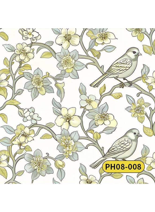 الأزرق جي دبليو ورق الحائط الأرنب الفرنسي الرجعي ورق الحائط اللزج الذاتي - Image 1