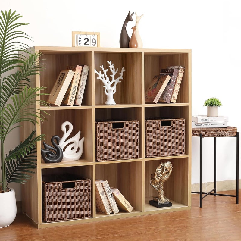 DINGTAI Wicker Storage Basket - Large 12x12x10in Cube, Woven Wicker for Shelves, Pantry, Kitchen & Bathroom Organization (Brown) - Image 4