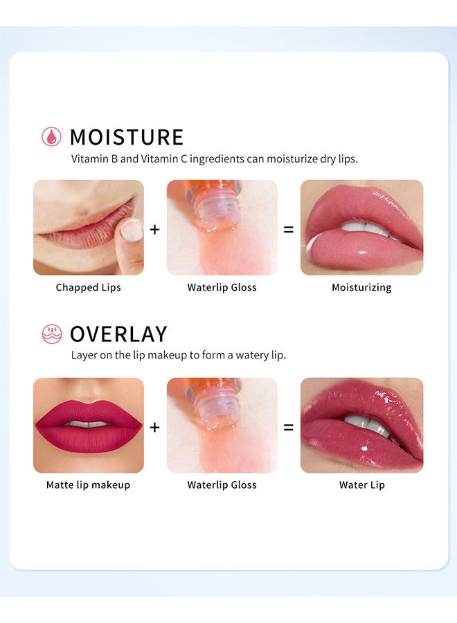 QiBest Hydrating Lip Oil Clear Lip Gloss - High Glossy Liquid Lipstick Lip Makeup - Non-Sticky - Long Lasting Moisturizing Nourishing Shimmery Lip Plumping - Glosses Lip Care - Image 4