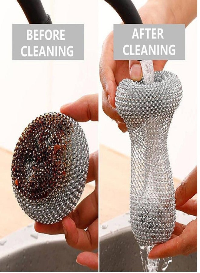 WILDMAKER إسفنجة تنظيف مطبخ شديدة التحمل لا تخدش الأسطح | متينة تدوم طويلاً ومقاومة للروائح | إسفنجة تنظيف لغسالة الأطباق والأواني غير اللاصقة وتنظيف المطبخ | (4، وعاء من الأسلاك الفولاذية) - Image 2