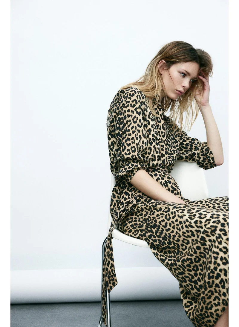 H&M Tie-belt viscose shirt dress