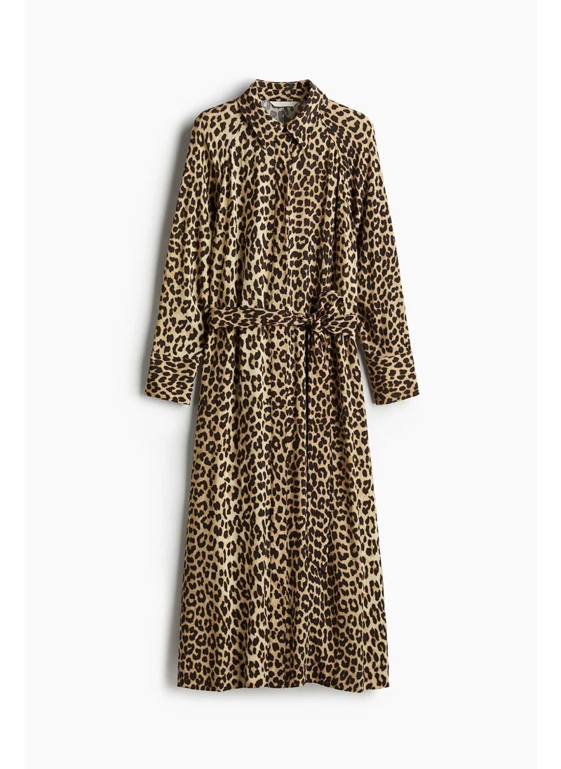 H&M Tie-belt viscose shirt dress