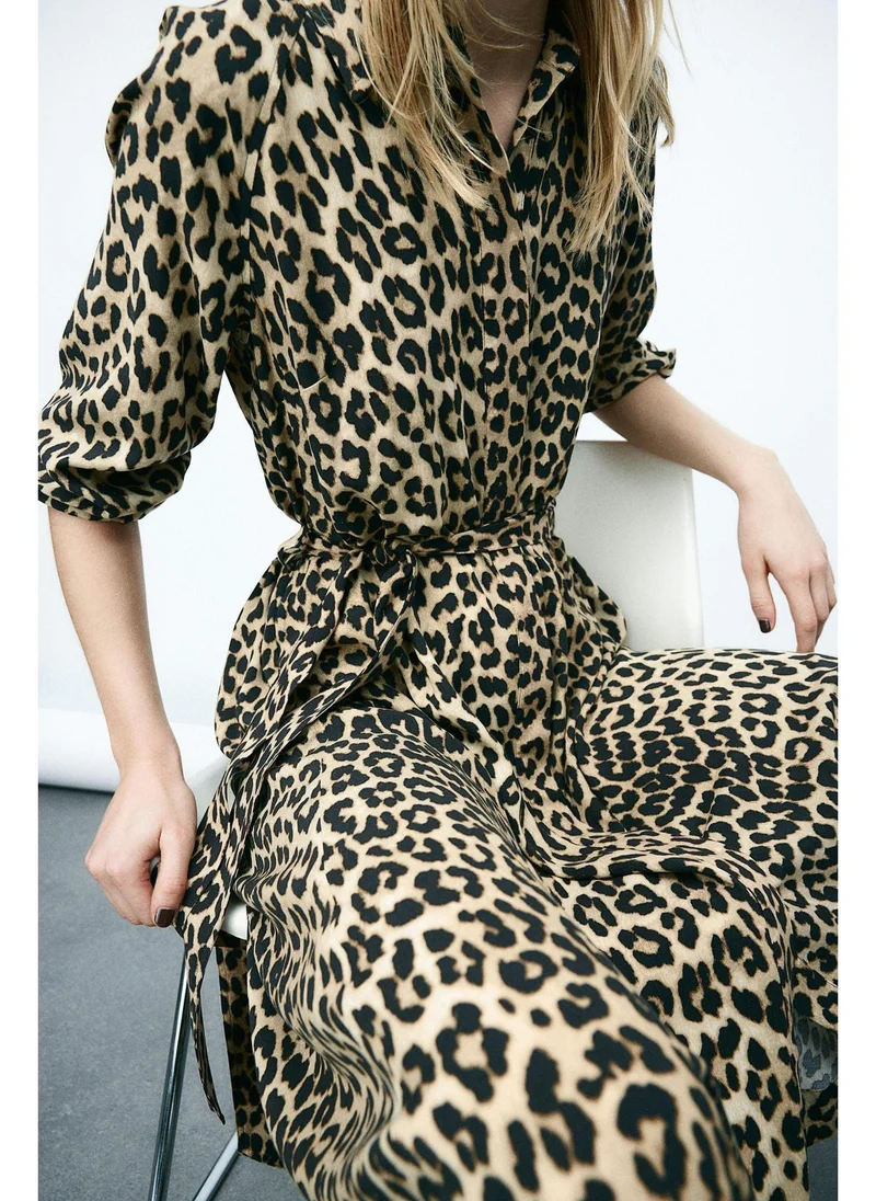 H&M Tie-belt viscose shirt dress