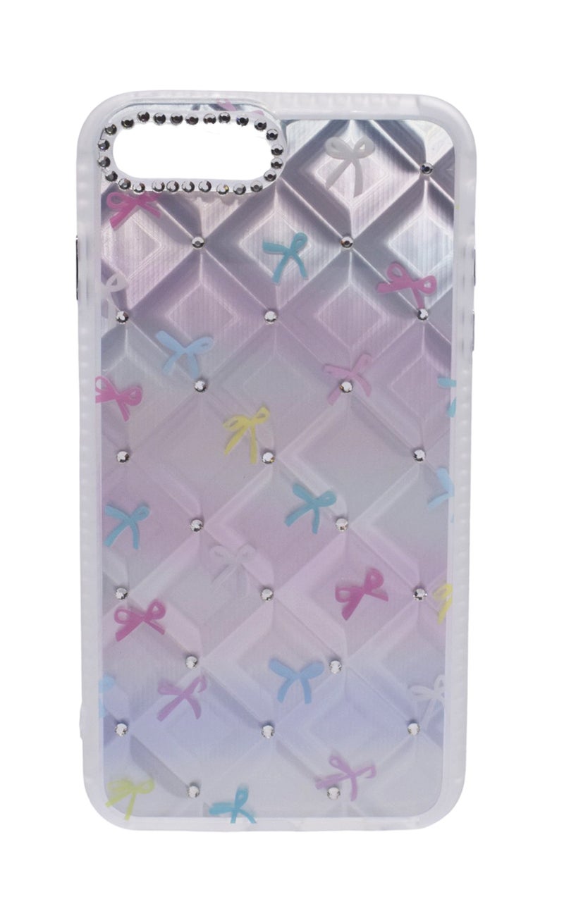 TPU Bows Printed Back Cover Case with Rhinestone Camera Border For iPhone 7 Plus - Multicolor