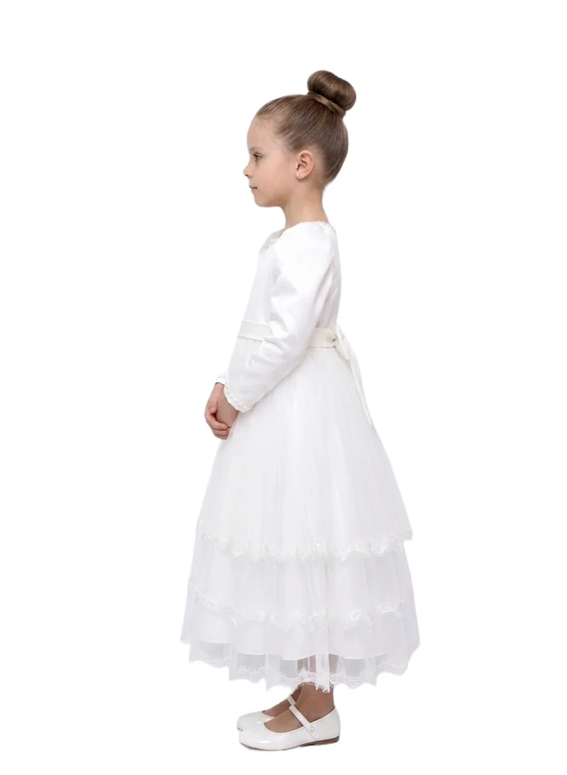 Bidani Elegant Tiered Tulle Flower Girl Gown