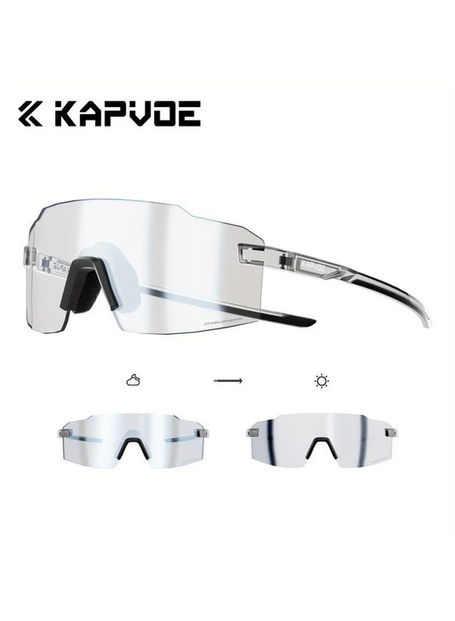 Kapvoe Photochromic Cycling Glasses Ultralight Anti Glare Anti Fog 12 Colors - Image 1