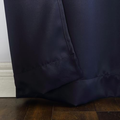 Sun Zero Easton Energy Saving Blackout Tab Top Curtain Panel, 40" x 84", Navy Blue - Image 3