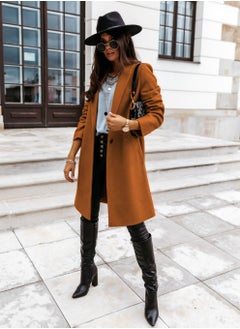 Loquat Autumn And Winter New Fashion Solid Color Wool Overcoat  - Image 2
