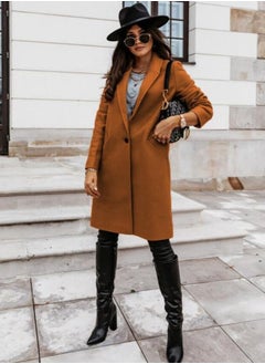 Loquat Autumn And Winter New Fashion Solid Color Wool Overcoat  - Image 3