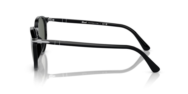Persol PO3210S Round Sunglasses, Black/Green, 54 mm - Image 2