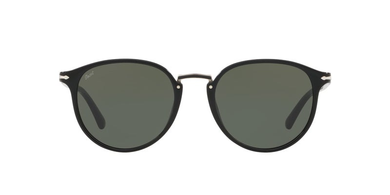Persol PO3210S Round Sunglasses, Black/Green, 54 mm - Image 3