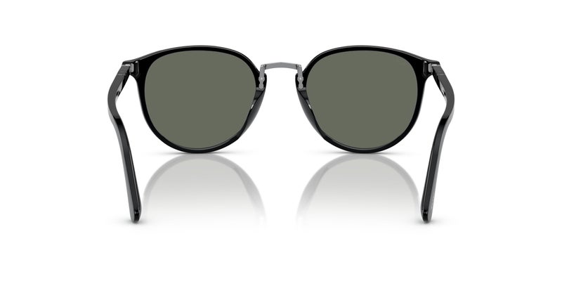 Persol PO3210S Round Sunglasses, Black/Green, 54 mm - Image 4