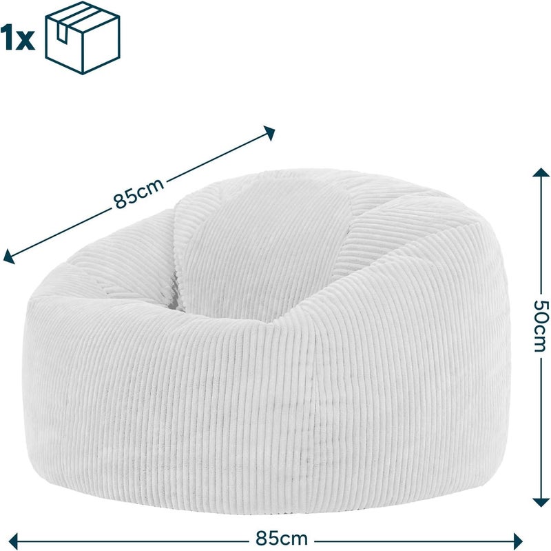 ICON Kingston Cord Bean Bag, Denim Blue, Large Adult Bean Bag Chair with Filling Included, Comfy Chair, Pouffe Footstool, Living Room Furniture, Bedroom Furniture - Image 3