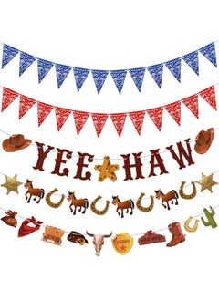 5 Pcs Western Cowboy Party Decorations Bandana Pennant Banner Wild West Banner Cowboy Banner Hanging Western Yee Haw Banner Western Decorations For Cowboy Birthday Party Supplies (Classic Style) - pzsku/ZD68E7D0DF5DE54A14DA6Z/45/_/1692166002/784d885f-7c23-460f-aaca-4bf68f416ee0