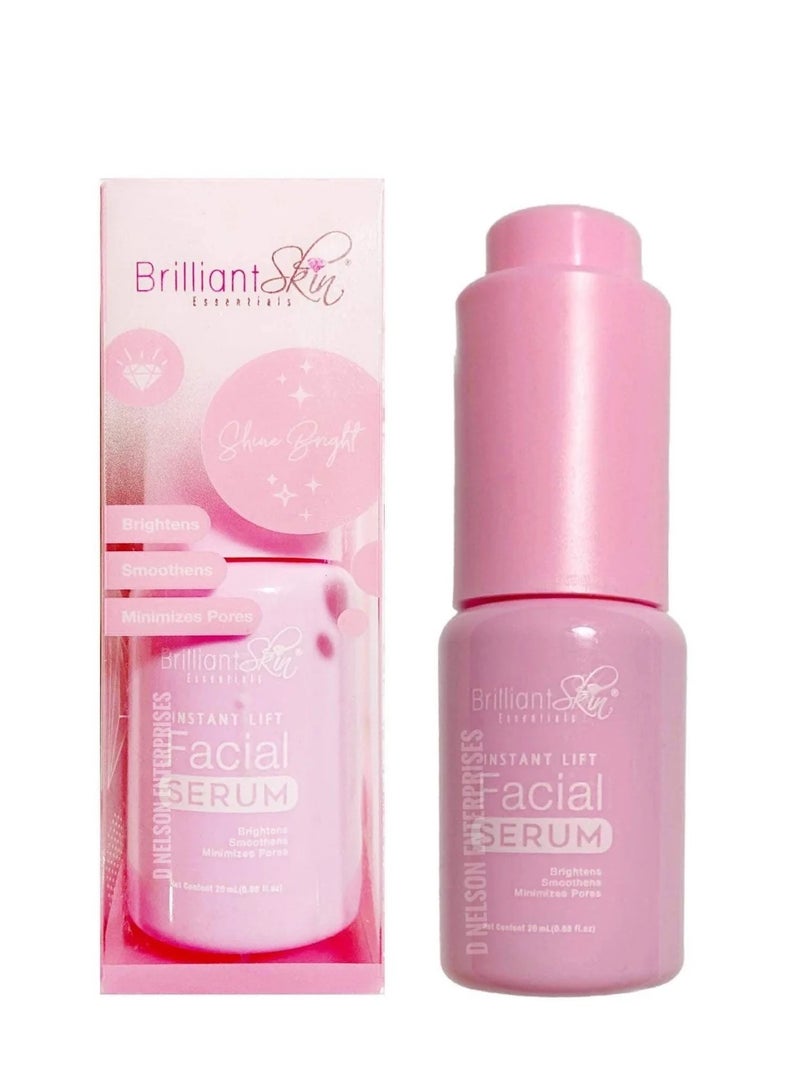 Brilliant Skin سيروم الوجه لرفع فوري، يقلل التجاعيد، يقلل المسام، يضيء وينعم البشرة، تركيبة فريدة لتفتيح بقع الشمس، تغير اللون وتنقيح الملمس، 20 مل. - Image 1