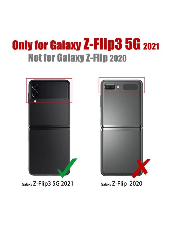 japezop Samsung Galaxy Z Flip 3 5G Case,Galaxy Z Flip 3 Leather Phone Case with Hard Shockproof Back Cover Slim Durable, for Galaxy Z Flip 3 5G 2021 (Green) - Image 3