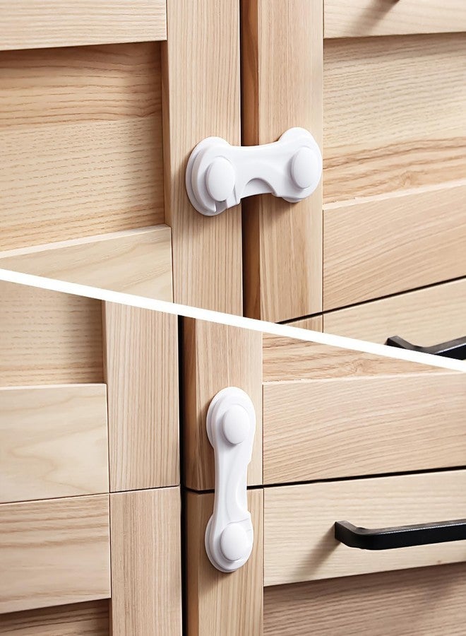 MeeTo Acrylonitrile Butadiene Styrene Cabinet Door Locks for Baby Safety Proofing, Door Locks with Adhesive, Childproof Latch for Protecting Kids Toddler and Infant, Pack of 5 - Image 2