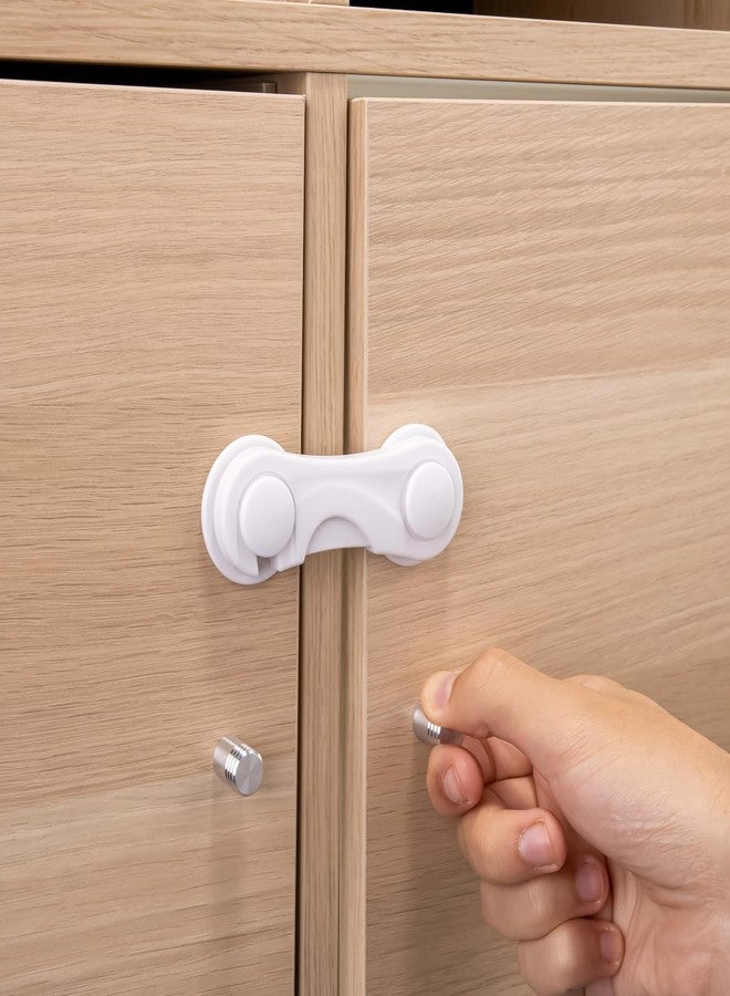 MeeTo Acrylonitrile Butadiene Styrene Cabinet Door Locks for Baby Safety Proofing, Door Locks with Adhesive, Childproof Latch for Protecting Kids Toddler and Infant, Pack of 5 - Image 1