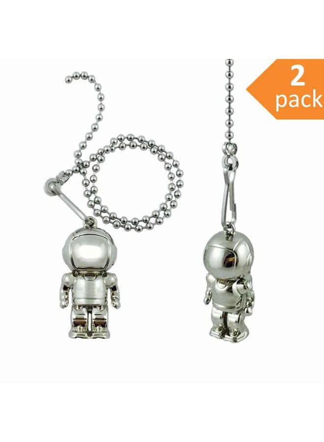 Wayilea Ceiling Fan and Light Pulls Chain, Stainless Steel Extension Beaded Chains Replacement, Decorative Astronaut Ornaments for Kids Gifts Lamp Fixture Space Aviator Pilot Theme Decor - Image 3
