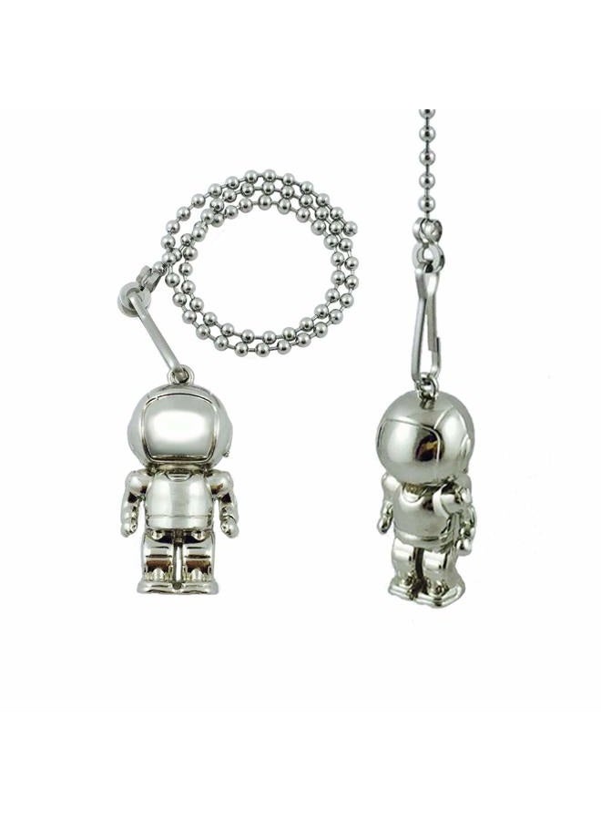 Wayilea Ceiling Fan and Light Pulls Chain, Stainless Steel Extension Beaded Chains Replacement, Decorative Astronaut Ornaments for Kids Gifts Lamp Fixture Space Aviator Pilot Theme Decor - Image 1