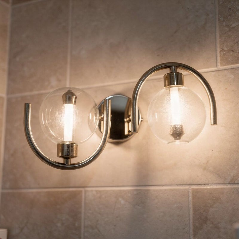 DANUBE HOME Arch Wall Lamp Contemporary Indoor Wall Lamps Wall Mounted Lanterns Built in LED Modern Design Indoor Lighting For Bedroom Dining Living Room L10xW20xH35cm-Nickel - Image 1