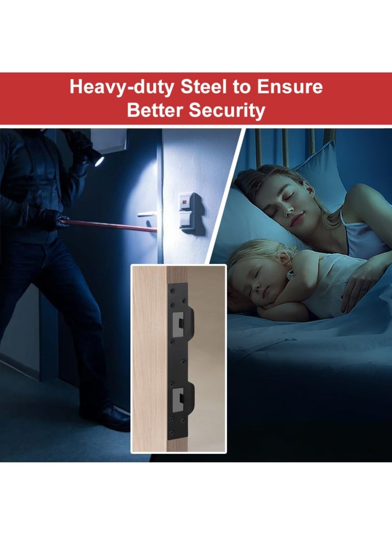 KASTWAVE - Door Strike Plate Oil Rubbed Bronze, Security Latch Plate for Exterior Interior Door, for Dead Latch and Deadbolt, Reinforcement Striker Plates Double Hole - Image 1