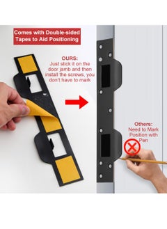 KASTWAVE Door Strike Plate Oil Rubbed Bronze, Security Latch Plate for Exterior Interior Door, for Dead Latch and Deadbolt, Reinforcement Striker Plates Double Hole  - Image 3