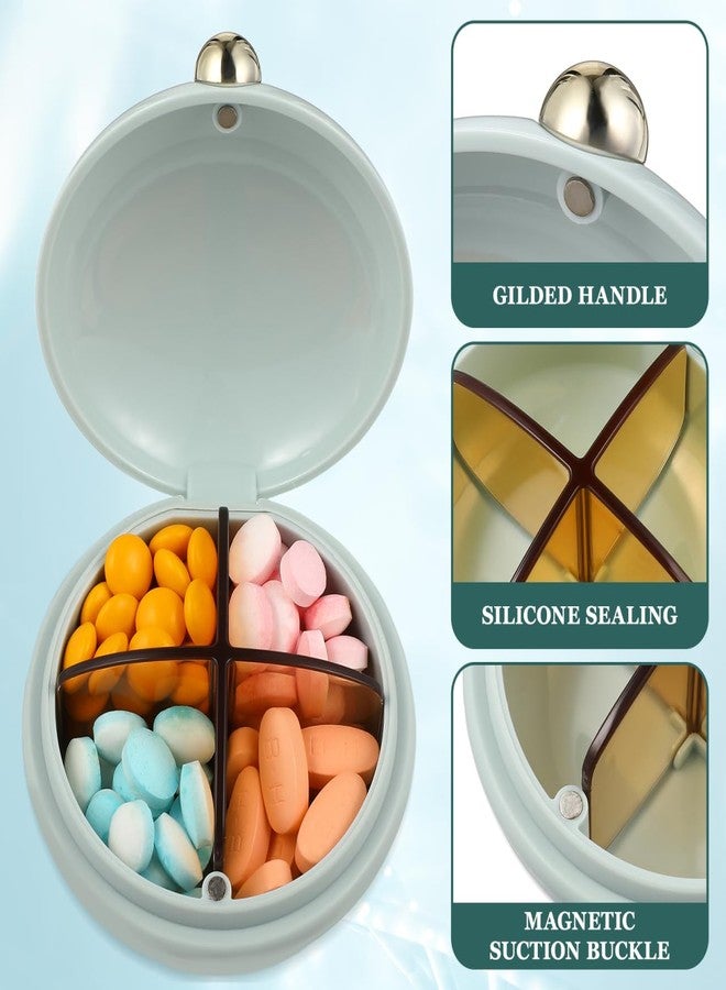 Alasum Travel Pill Organizer 4-Compartment Sealed Medication Case with Removable Dividers Portable Pillbox for Vitamins Small Case for Outdoor Use 3.42 X 3.30 X 1.73 in - Image 2