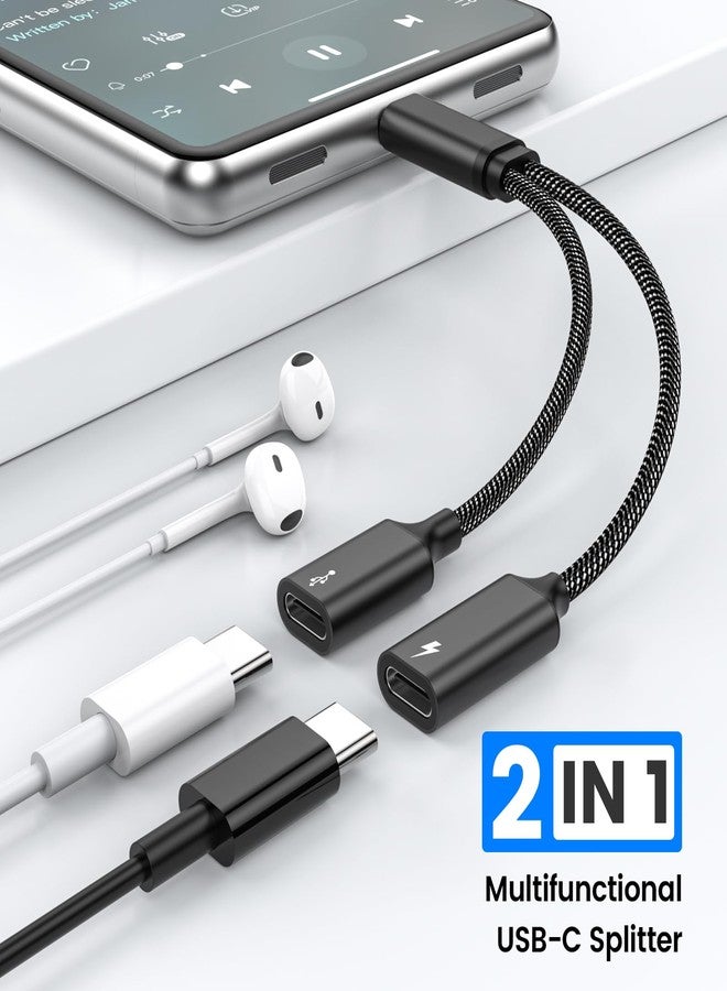 MOGOOD USB C Splitter USB C to USB C Female Adapter USB Y Splitter Cable(NOT for Monitor) USB C Male to 2USB-C Female Cord Double USB C Port Hub USB C Charging Split Adapter for Mac,Xbox One,PS5,Laptop - Image 2