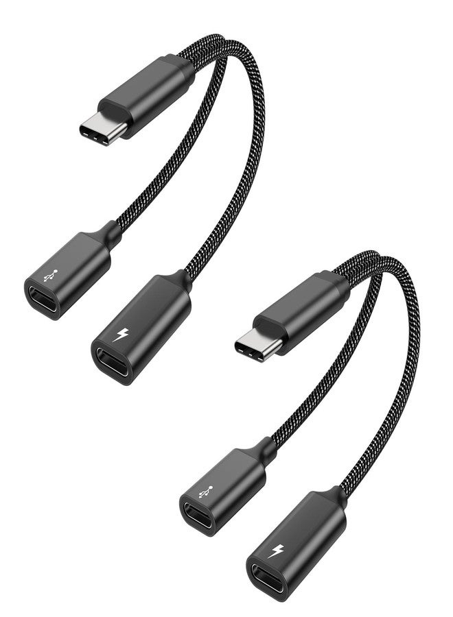 MOGOOD USB C Splitter USB C to USB C Female Adapter USB Y Splitter Cable(NOT for Monitor) USB C Male to 2USB-C Female Cord Double USB C Port Hub USB C Charging Split Adapter for Mac,Xbox One,PS5,Laptop - Image 1