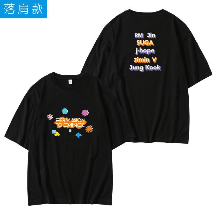 Kpop Youth League Permission To Dance Perimeter Printed Short-Sleeved T-Shirt For Men And Women - Image 4