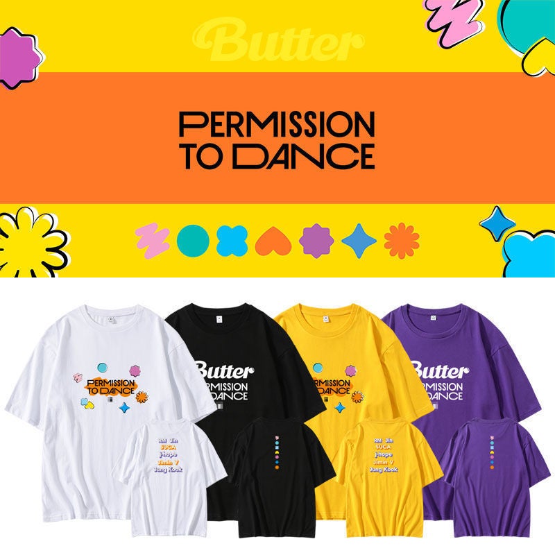Kpop Youth League Permission To Dance Perimeter Printed Short-Sleeved T-Shirt For Men And Women - Image 2