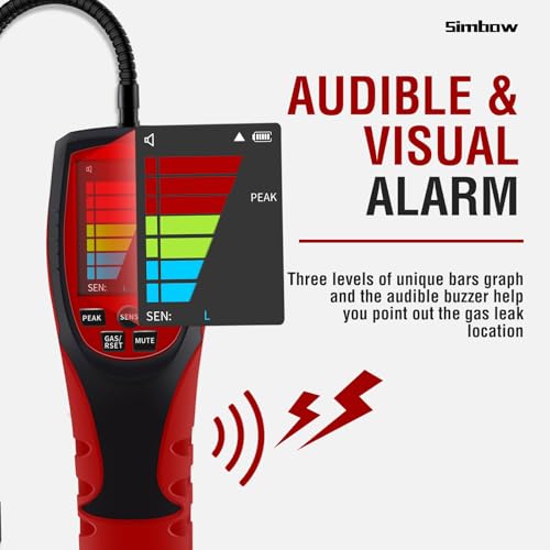 Simbow Refrigerant Leak Detector, ALD-200 PRO Freon & Combustible Gas Leak Detector, Freon Sniffer Air Conditioning Detection Automotive Halogen Gas Leak Detector for R410A R22 R1234YF R600a R290 - Image 3
