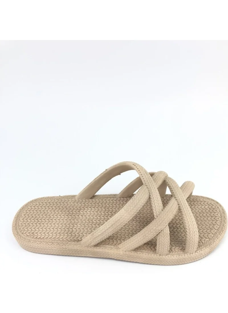 Gezer Women's Wicker Look Summer Pool Sea Bath Beach and Daily Slippers - Gold Step Shoes