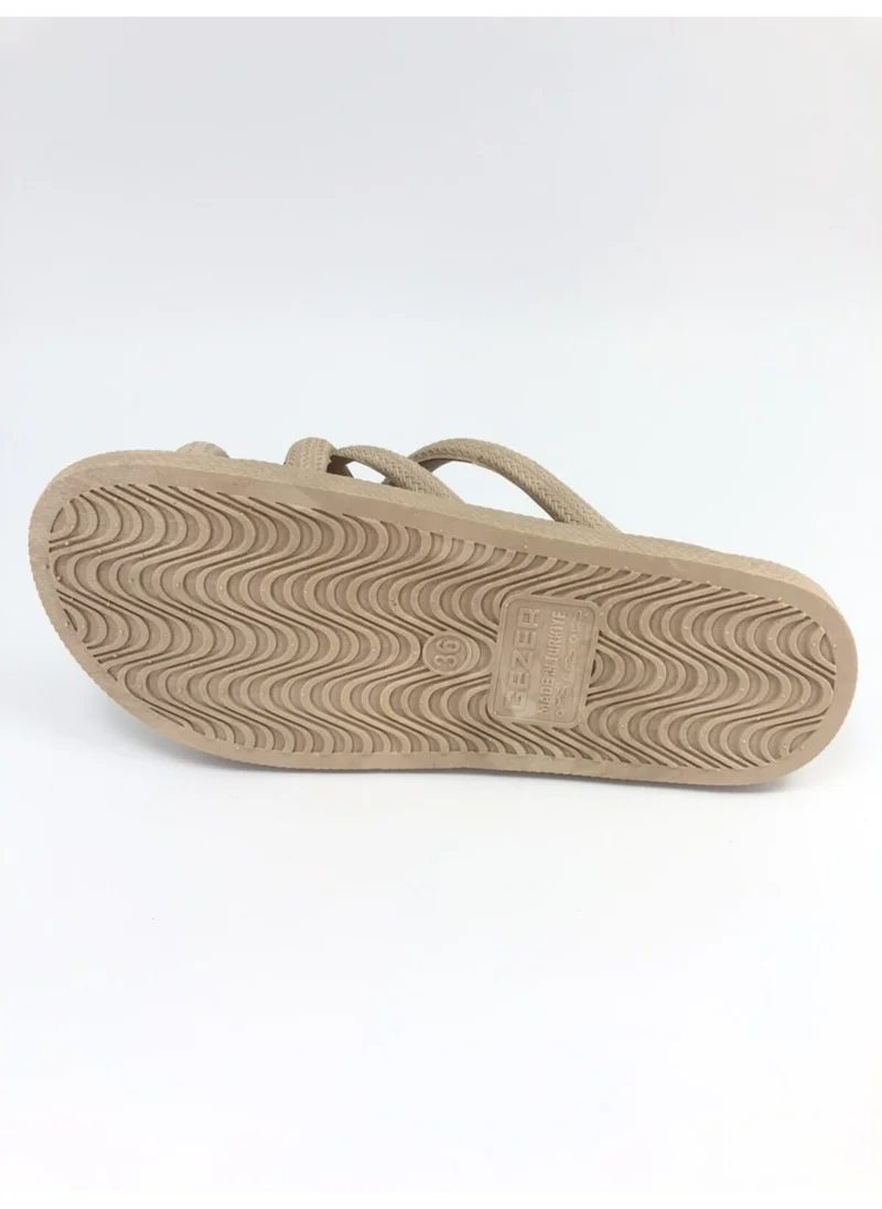 Gezer Women's Wicker Look Summer Pool Sea Bath Beach and Daily Slippers - Gold Step Shoes