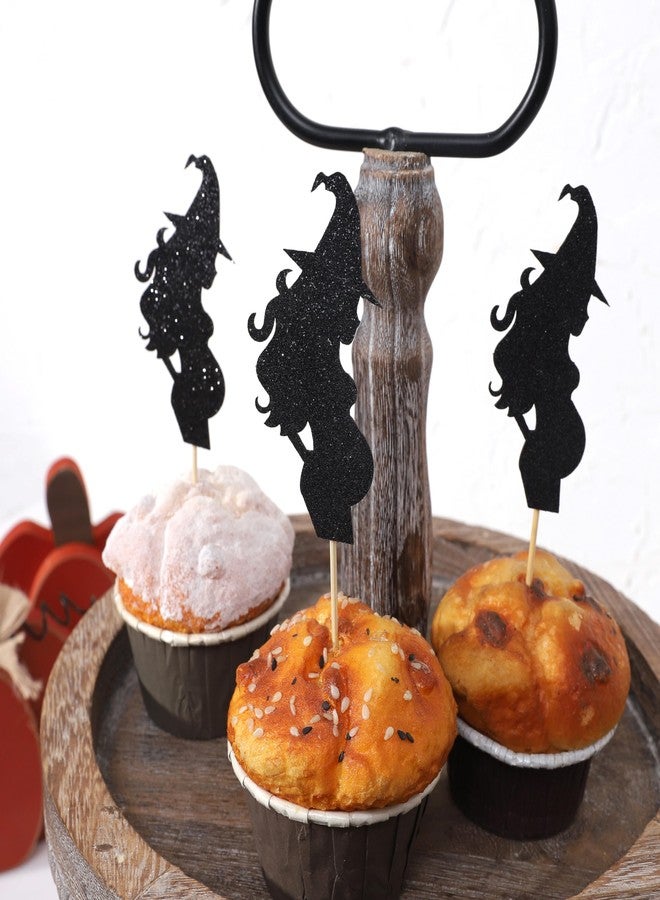 Agkvw 12pcs Halloween Witch Baby Shower Cupcake Toppers - Cauldron Witch Gender Reveal Party Decorations, Halloween Boy or Girl Cupcake Toppers - Image 5
