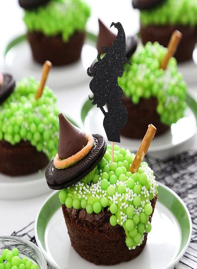 Agkvw 12pcs Halloween Witch Baby Shower Cupcake Toppers - Cauldron Witch Gender Reveal Party Decorations, Halloween Boy or Girl Cupcake Toppers - Image 2