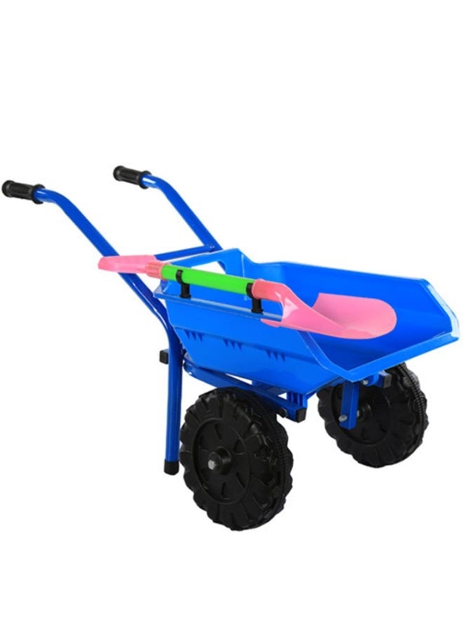 Toy Box Kids Sand Toy Wheelbarrow with Double Wheels for Beach and Gardening Play - Image 1