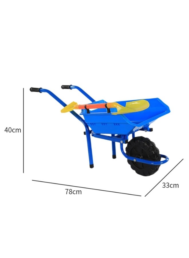 Toy Box Kids Sand Toy Wheelbarrow with Double Wheels for Beach and Gardening Play - Image 2
