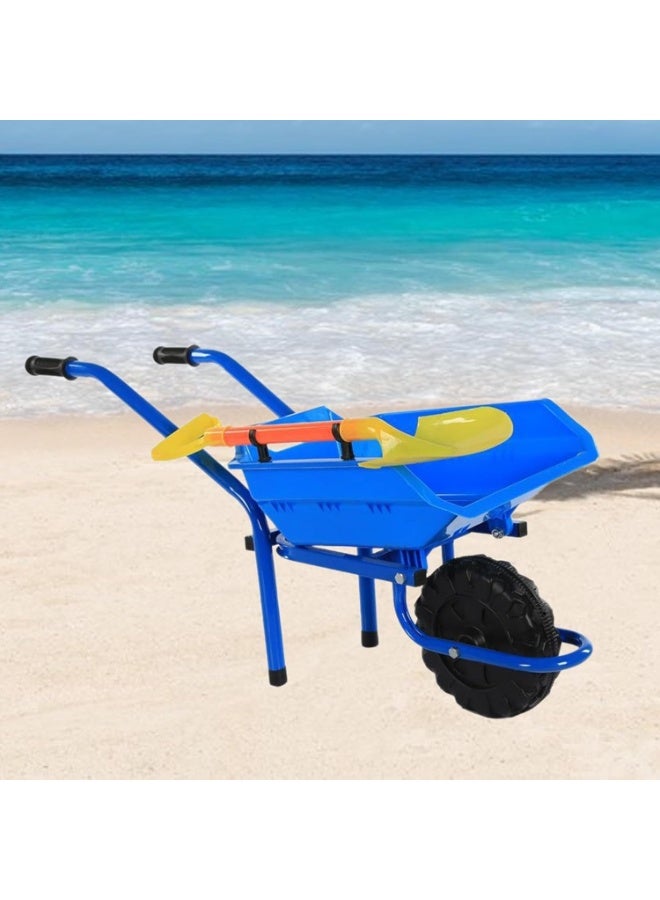 Toy Box Kids Sand Toy Wheelbarrow with Double Wheels for Beach and Gardening Play - Image 4