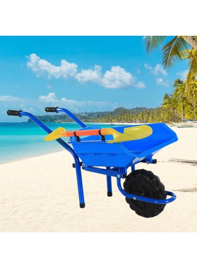 Toy Box Kids Sand Toy Wheelbarrow with Double Wheels for Beach and Gardening Play - Image 3