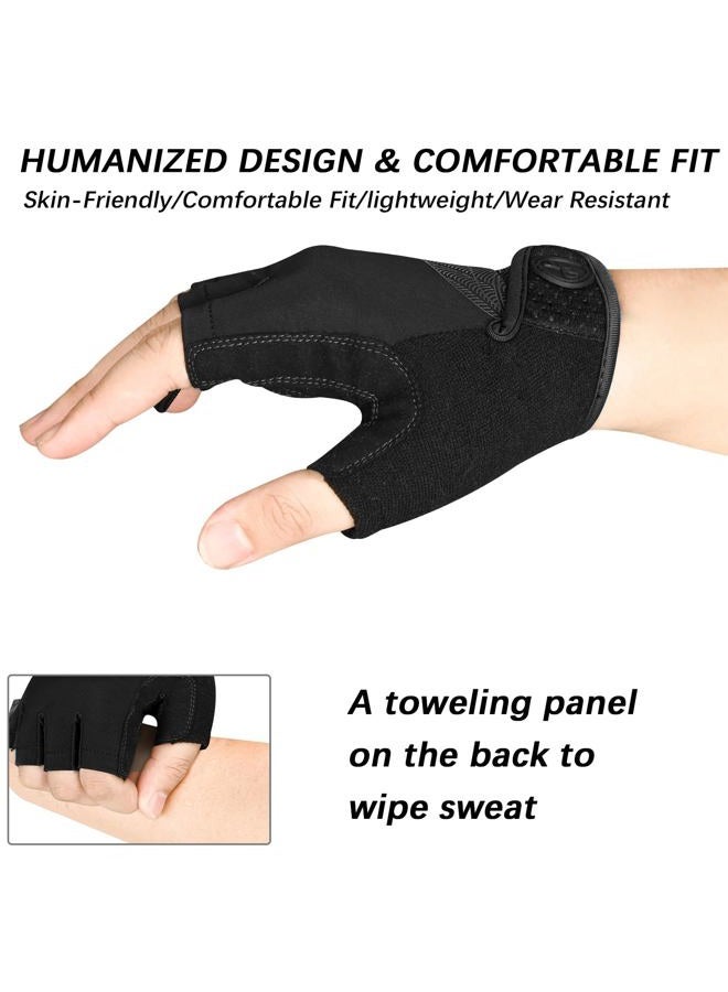 MOREOK Cycling Gloves Bike Gloves for Men/Women-[5MM Gel Pad] Biking Gloves Half Finger Road Bike MTB Bicycle Gloves-black-128-M - Image 4