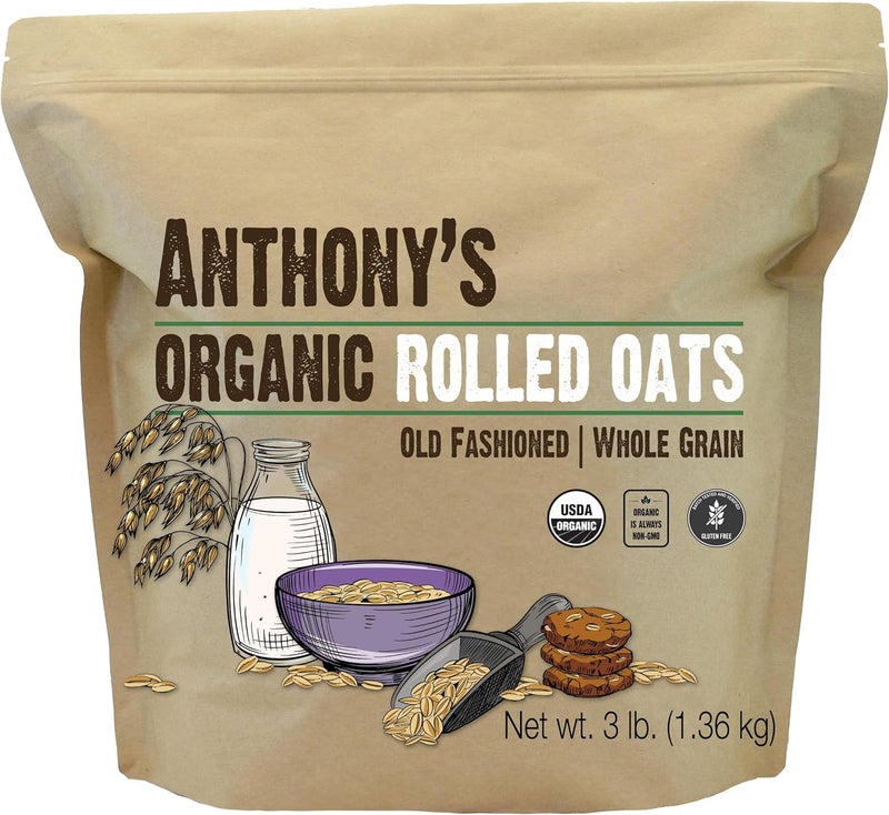 Anthony's Organic Rolled Oats 1.4kg - Gluten Free, Non-GMO, Old Fashioned Whole Grain - Image 1