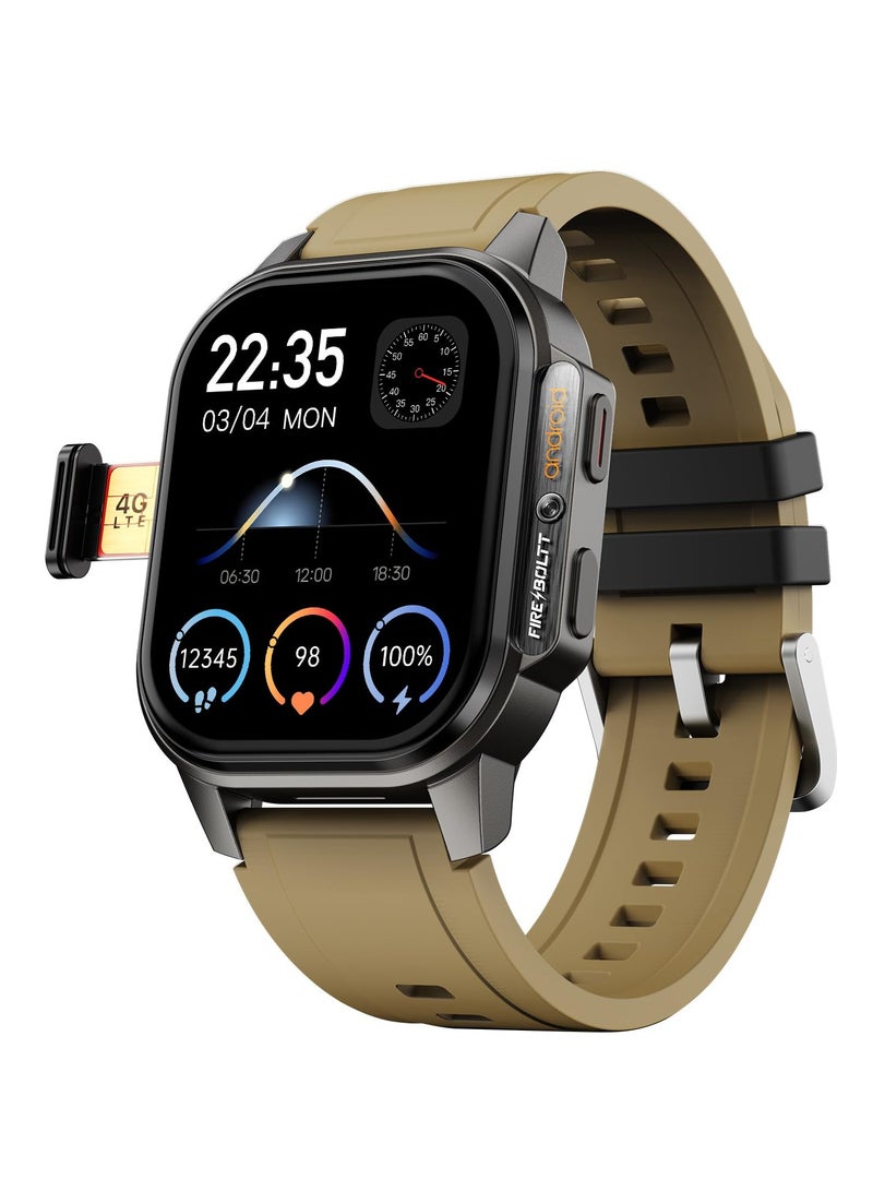Fire-Boltt Snapp Smart Watch, Selfie Camera, 4G Nano-SIM Slot, 54.1mm AMOLED Display, Play Store- Unlimited apps, 1000mAh Battery, 2GB/4GB RAM + 16GB/64GB ROM (Alpine Olive)
