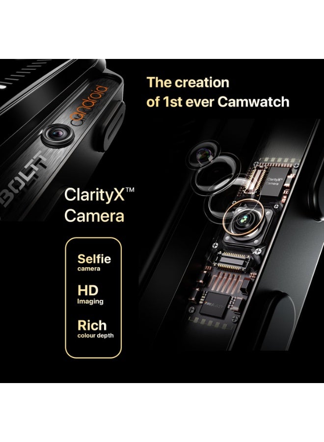 Fire-Boltt Snapp Smart Watch, Selfie Camera, 4G Nano-SIM Slot, 54.1mm AMOLED Display, Play Store- Unlimited apps, 1000mAh Battery, 2GB/4GB RAM + 16GB/64GB ROM (Alpine Olive)