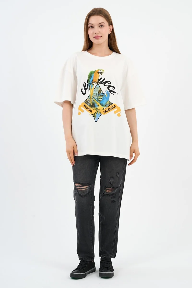 Alexander Gardi Crew Neck Printed Oversize T-Shirt
