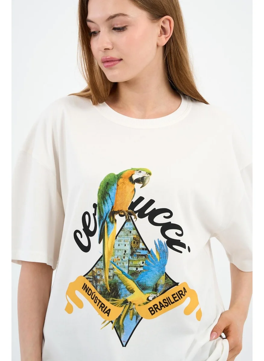 Alexander Gardi Crew Neck Printed Oversize T-Shirt