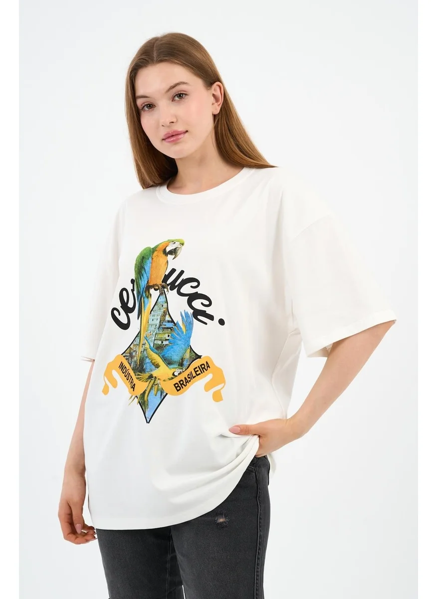 Alexander Gardi Crew Neck Printed Oversize T-Shirt
